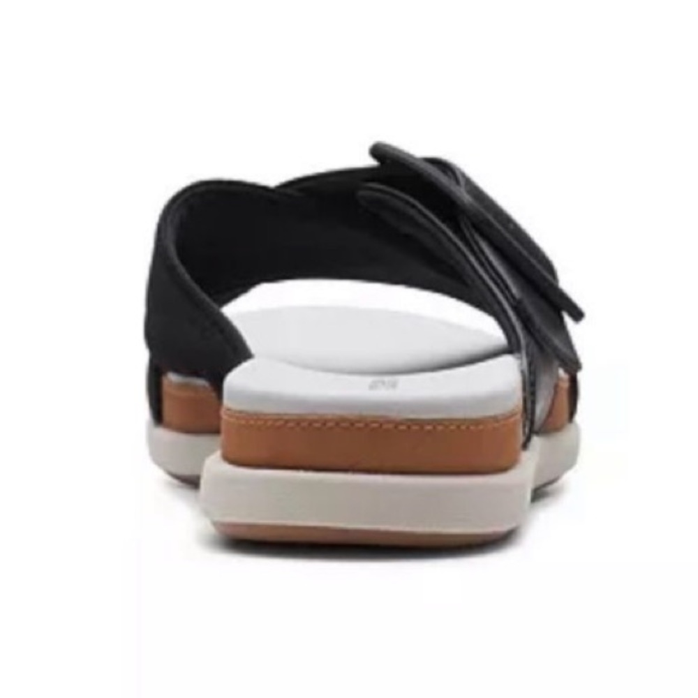 NWT Clarks Women’s 6.5 Cloudsteppers Black Eliza April Mules Buckle Sandals - Picture 6 of 8